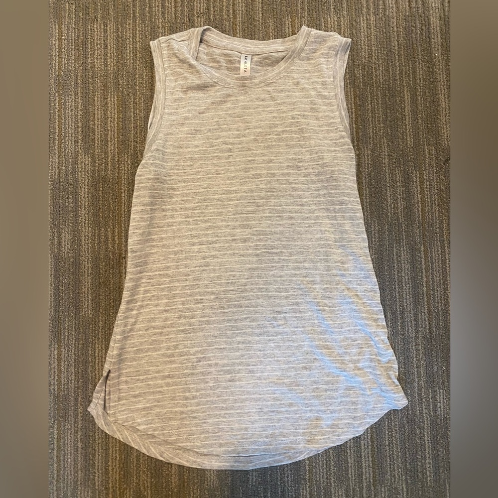 Athleta grey and white stripped tank